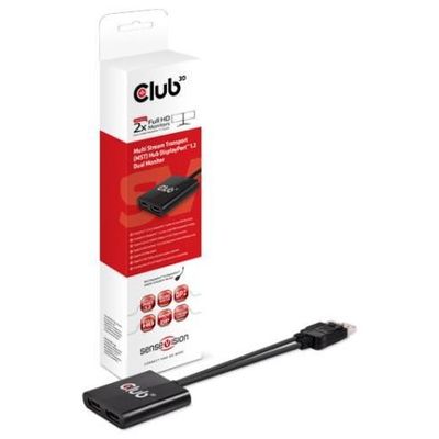 Club3D CSV-5200 MST Hub  DP1.2 => 2 DP, inkl. MiniDP-Adapter DisplayPort Stecker auf 2x DisplayPort Buchse Verteiler