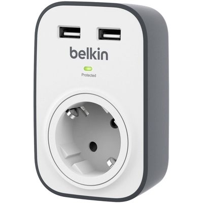 Belkin Überspannungsschutz 1-Fach SurgePlus + 2 USB Ports