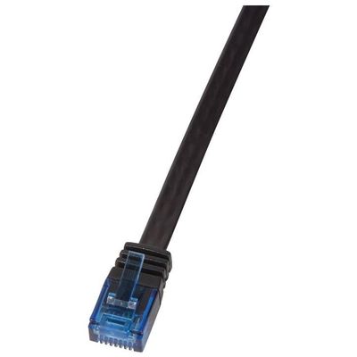 LogiLink CF2033U Slim Line CAT 6 Patchkabel 1.00 m Flachkabel Cat 6 U/UTP schwarz