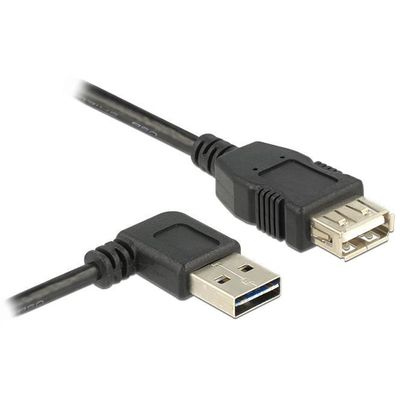 DELOCK 83551 Kabel EASY links/rechts gewinkelt 1.00 m 90° gewinkelter Stecker schwarz