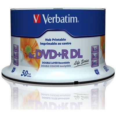 Verbatim DVD+R DL 97693 wide 1x50 8x Speed 8.5GB Life Series
