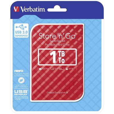 Verbatim 53203 externe Festplatte 1TB rot