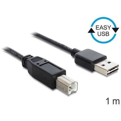 DeLOCK 83358 Kabel EASY USB A auf USB B 1.00 m schwarz