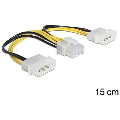 DeLOCK 83410 Kabel Stromversorgung Motherboard 0.15 m schwarz / gelb