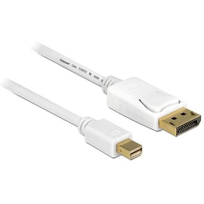 DeLOCK 83483 Kabel miniDisplyPort auf DisplayPort 4K 3.00 m weiß / gold