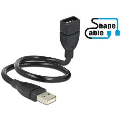 DeLOCK 83498 Kabel USB-A auf USB-A ShapeCable 0.35 m schwarz