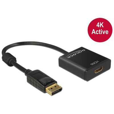DeLOCK 62607 Adapter DisplayPort auf HDMI 4K Aktiv 0.20 m schwarz