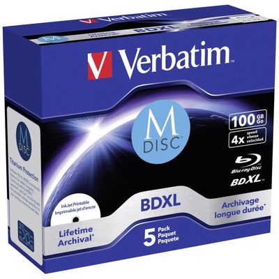 Verbatim M-Disc 4x BD-R Blu-Ray 100GB  5er Pack bedruckbar