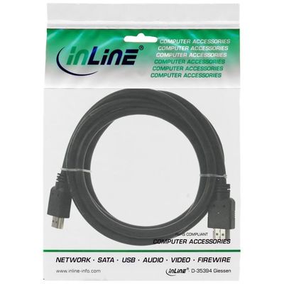 InLine HDMI Mini Superslim Kabel A an C High Speed Ethernet schwarz/gold 1m 