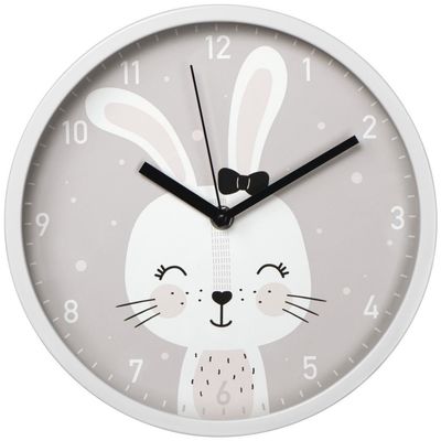 Hama Kinder-Wanduhr Lovely Bunny 25 cm, geräuscharm
