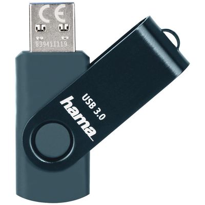 Hama USB-Stick Rotate USB3.0 128GB, 90MB/s, petrolblau