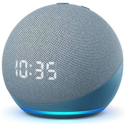 Amazon Echo Dot (4. Gen.) mit Uhr Blaugrau
