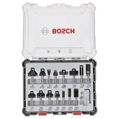 Bosch Mixed Fräser Set 15 Teile, 6mm Schaft