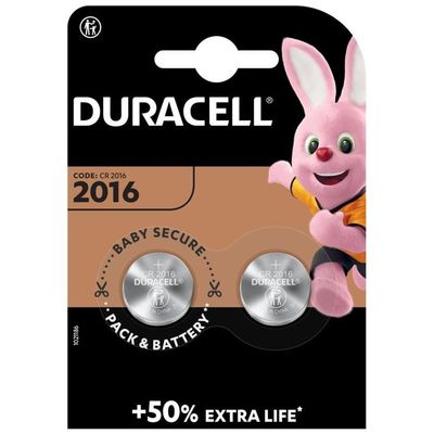 Duracell Batterie Lithium, Knopfzelle, CR2016, 3V Electronics 2 Stück