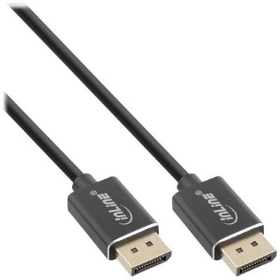 InLine 17211S DisplayPort 1.4 Kabel Slim 0.50 m schwarz