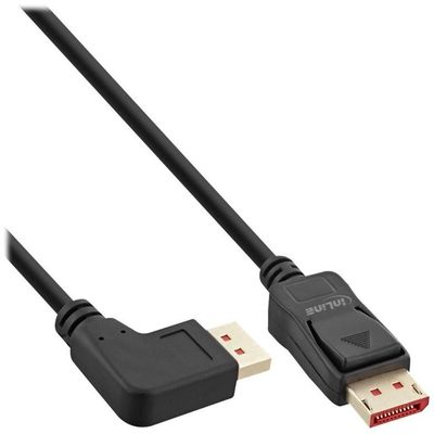 InLine 17152L DisplayPort 1.4 Kabel 2.00 m 90° gewinkelter Stecker  schwarz