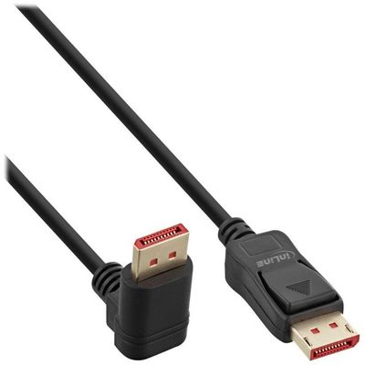InLine 17151U DisplayPort 1.4 Kabel 1.00 m 90° gewinkelter Stecker  schwarz