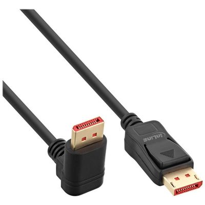 InLine 17152U DisplayPort 1.4 Kabel 2.00 m 90° gewinkelter Stecker  schwarz