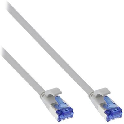 InLine 75715 Patchkabel flach 15.00 m Flachkabel Cat 6a U/FTP grau