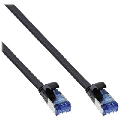 InLine 75712S Patchkabel flach 0.25 m Flachkabel Cat 6a U/FTP schwarz