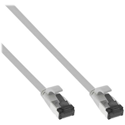 InLine 75814 Patchkabel flach 1.50 m Flachkabel Cat 8.1 Kabel / Cat 6a Stecker U/FTP grau