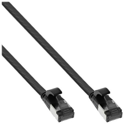 InLine 75802S Patchkabel flach 2.00 m Flachkabel Cat 8.1 Kabel / Cat 6a Stecker U/FTP schwarz