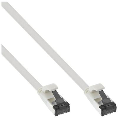 InLine 75813W Patchkabel flach 0.30 m Flachkabel Cat 8.1 Kabel / Cat 6a Stecker U/FTP weiß