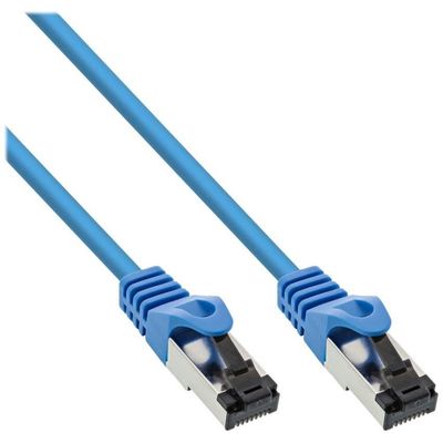 InLine 78822B Patchkabel 0.25 m Cat 8.1 Kabel / Cat 6a Stecker S/FTP  blau