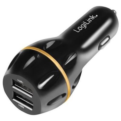 LogiLink PA0201 USB Car Charger 2 Port, QC3, black
