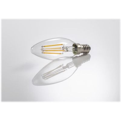 Xavax LED-Filament E14, 470lm ersetzt 40W, Kerzenlampe, Warmweiß, klar