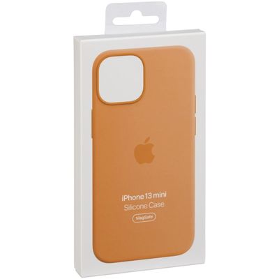 Apple Silikon Case MM1U3ZM/A für iPhone 13 mini mit MagSafe gelborange