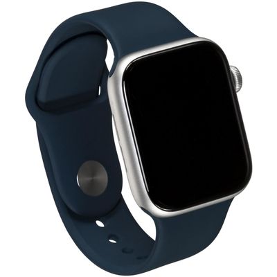 Apple Watch Series SE 44mm Aluminium/Silber Sportband, Flouroelastomer, abyss blue