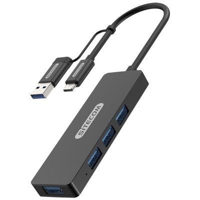 Sitecom CN-414 USB-C-Hub, 4 Ports, USB-C mit USB-A-Adapter, 5 Gbit/s
