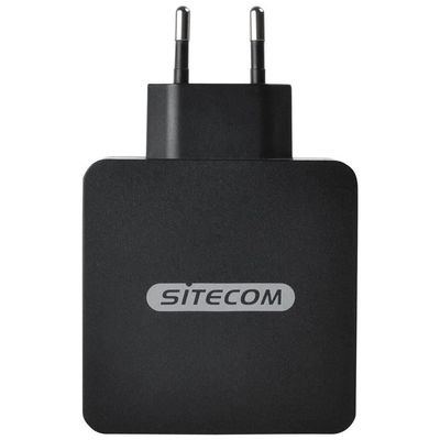 Sitecom CH-012 USB-Ladeadapter, 1x USB-A, 1x USB-C PD, 57W, schwarz