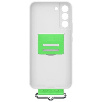 Samsung EF-GS906TWEG Silicone Cover mit Strap für Galaxy S22+ weiß