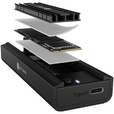 ICY BOX IB-180MC-C31 NVMe / SATA Dock USB 3.2 (Gen 2) Type-C, Werkzeuglos, Aluminium, schwarz