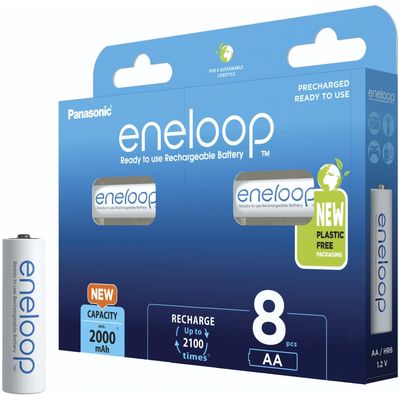 Panasonic Eneloop Mignon AA 1x8, 2000mAh Ni-MH, BK-3MCDE/8BE