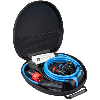 NRGkick Optimal SIM Set enthält NRGkick SIM 32A, 7.5m Kabel, Adapter und Tasche