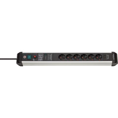 Brennenstuhl 1391010620 Premium-Protect-Line 6-fach 3m USB-A/C grau/schwarz