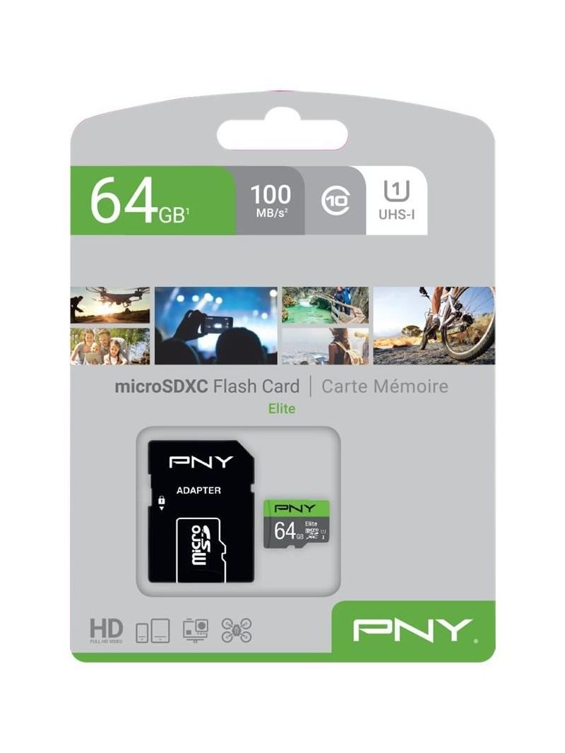 MicroSD Speicher günstig Kaufen-PNY Elite microSDXC UHS I U1 CL10 64GB inkl. SD Adapter. PNY Elite microSDXC UHS I U1 CL10 64GB inkl. SD Adapter <![CDATA[PNY Elite microSDXC UHS I U1 CL10 64GB inkl. SD Adapter - Marke: PNY ; Aus der Kategorie: Speicherkarten & Lesegeräte|Speicherkarten