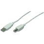 LogiLink CU0007 USB-Kabel USB2.0 A/B 1.80 m einfach geschirmt  grau
