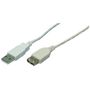 LogiLink CU0010 Kabel USB2.0 Verlängerung A/A 1.80 m einfach geschirmt  grau