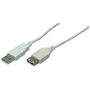 LogiLink CU0011 Kabel USB2.0 Verlängerung A/A 3.00 m einfach geschirmt  grau