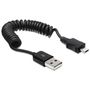 Delock 83162 USB 2.0-A > USB micro-B Spiralkabel 0.60 m schwarz