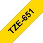Brother TZE-651 Laminiertes Band schwarz auf gelb 8m x 24mm