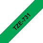 Brother TZE-731 Laminated Tape 12 mm schwarz / grün