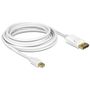DeLOCK 83481 Kabel miniDisplayPort auf DisplayPort 4K 1.00 m weiß / gold