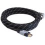 DeLOCK 83045 Kabel High Speed HDMI mit Ethernet gewinkelt 4K 3.00 m 90° gewinkelter Stecker  schwarz / grau