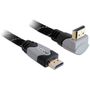 DeLOCK 82994 Kabel High Speed HDMI mit Ethernet gewinkelt 4K 2.00 m 90° gewinkelter Stecker  schwarz / grau