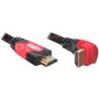 DeLOCK 82685 Kabel High Speed HDMI mit Ethernet gewinkelt 4K 1.00 m 90° gewinkelter Stecker  schwarz / rot